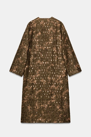Длинное кимоно с пайетками- Заказать в России