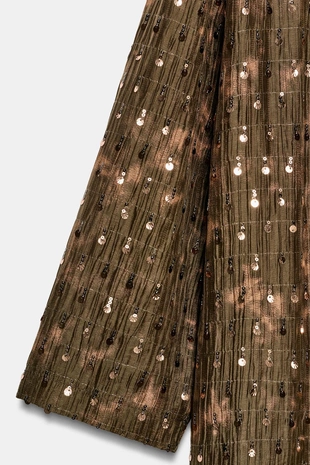 Длинное кимоно с пайетками- Заказать в России