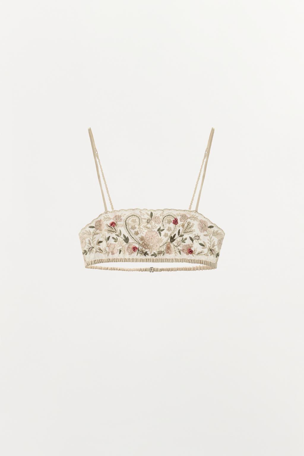 БЮСТГАЛЬТЕР ИЗ ТЮЛЯ С ВЫШИВКОЙ И БУСИНАМИ