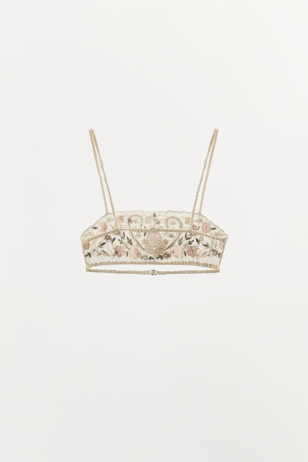 БЮСТГАЛЬТЕР ИЗ ТЮЛЯ С ВЫШИВКОЙ И БУСИНАМИ