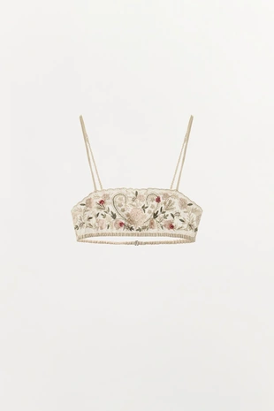 Бюстгальтер из тюля с вышивкой и бусинами- Заказать в России