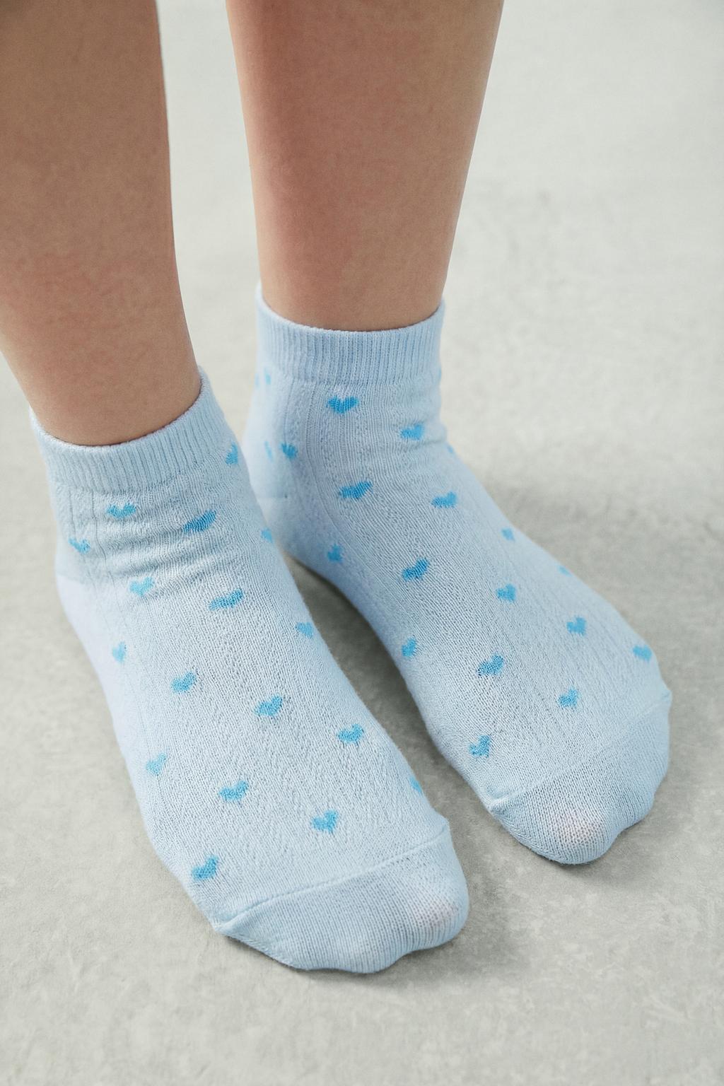 НАБОР ИЗ 4 ПАР КОРОТКИХ НОСКОВ С СЕРДЕЧКАМИ