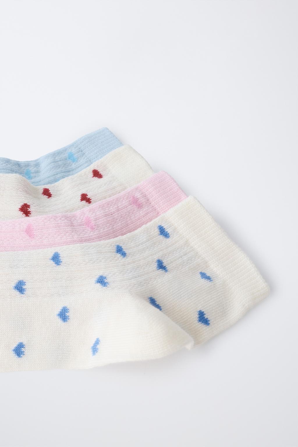 НАБОР ИЗ 4 ПАР КОРОТКИХ НОСКОВ С СЕРДЕЧКАМИ