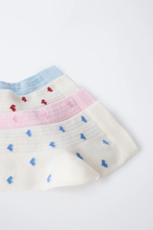 Набор из 4 пар коротких носков с сердечками- Заказать в России