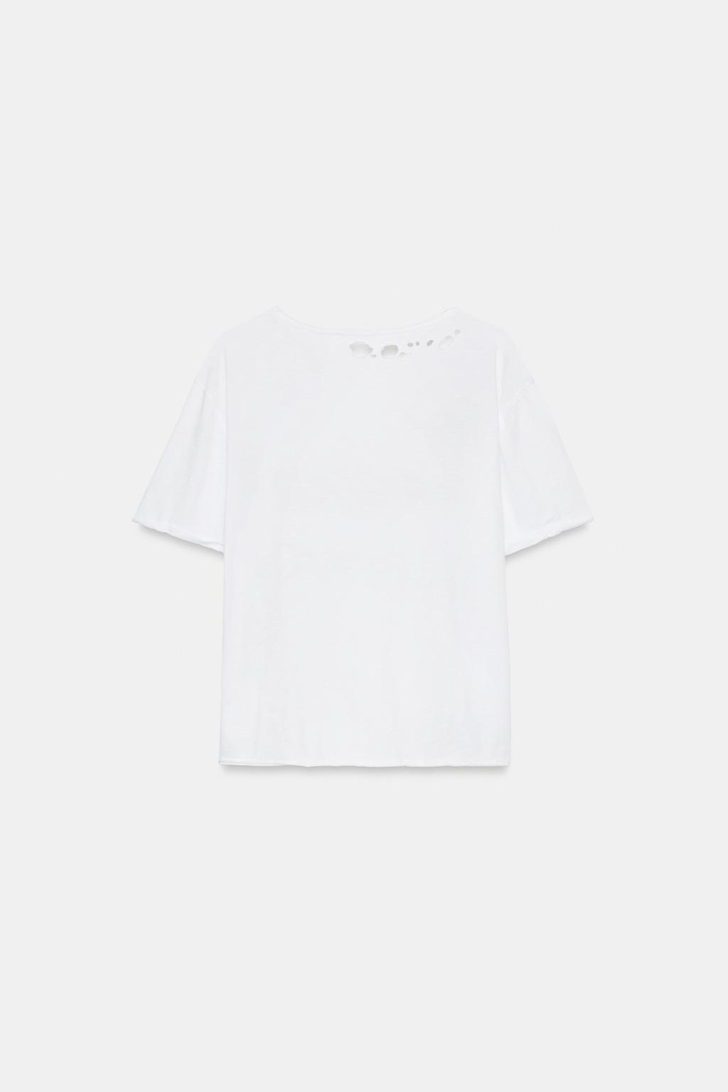 ФУТБОЛКА OVERSIZE С НАДПИСЬЮ И РАЗРЕЗАМИ