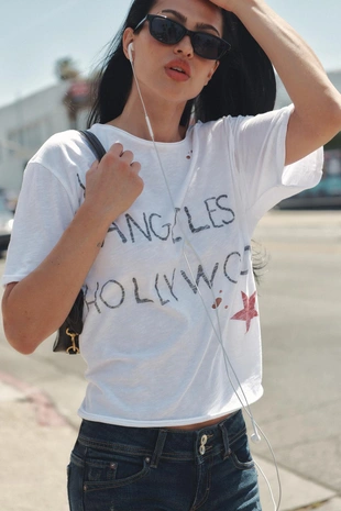 Футболка Oversize с надписью и разрезами- Заказать в России