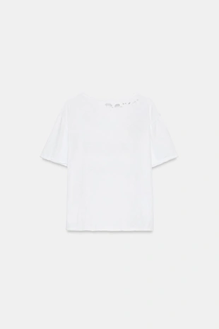 Футболка Oversize с надписью и разрезами- Заказать в России