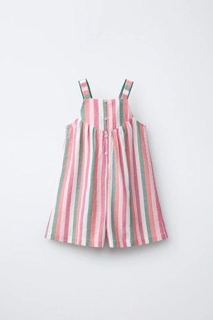 Короткий комбинезон в полоску с цветочными деталями кроше- Заказать в России