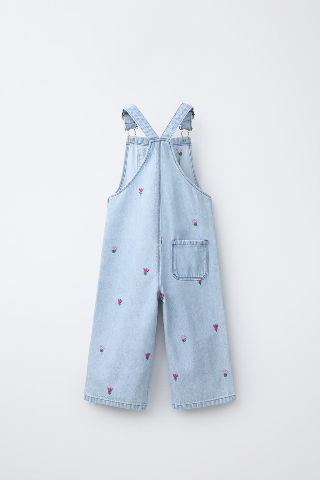 ДЖИНСОВЫЙ КОМБИНЕЗОН С ВЫШИВКОЙ ТЮЛЬПАНОВ