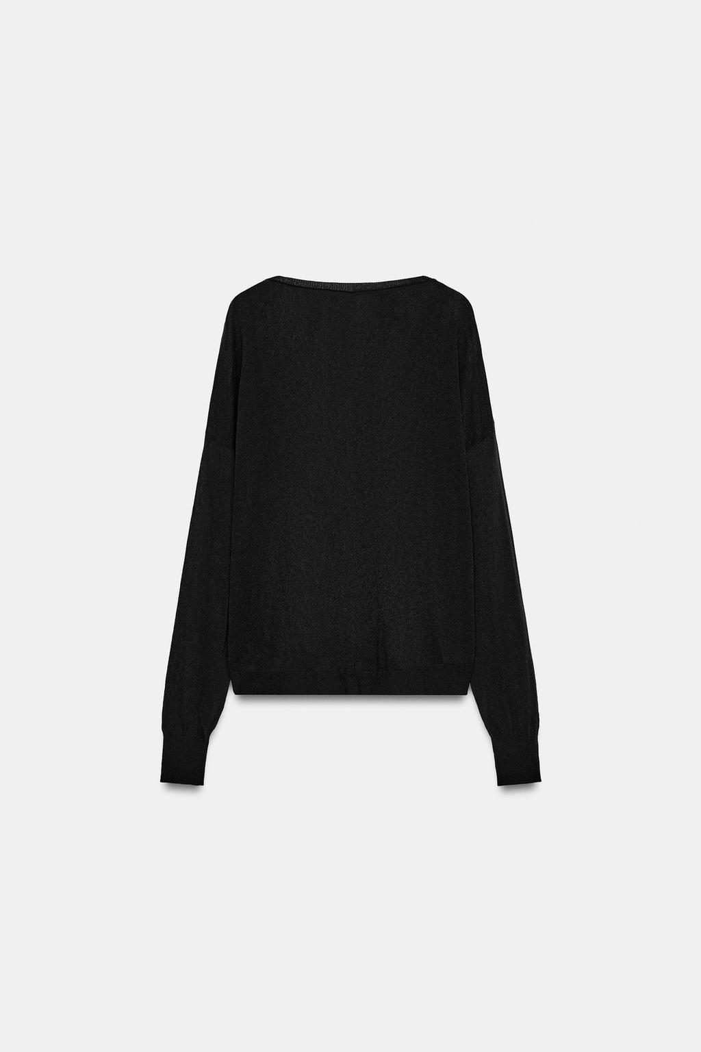 ДЖЕМПЕР ТОНКОЙ ВЯЗКИ С V-ОБРАЗНЫМ ВЫРЕЗОМ