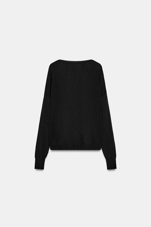 Джемпер тонкой вязки с V-образным вырезом- Заказать в России