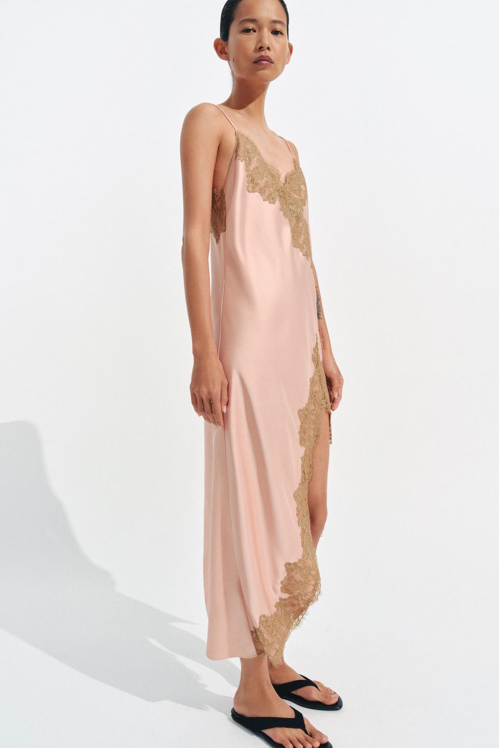 АТЛАСНОЕ ПЛАТЬЕ С КРУЖЕВОМ — ZW COLLECTION