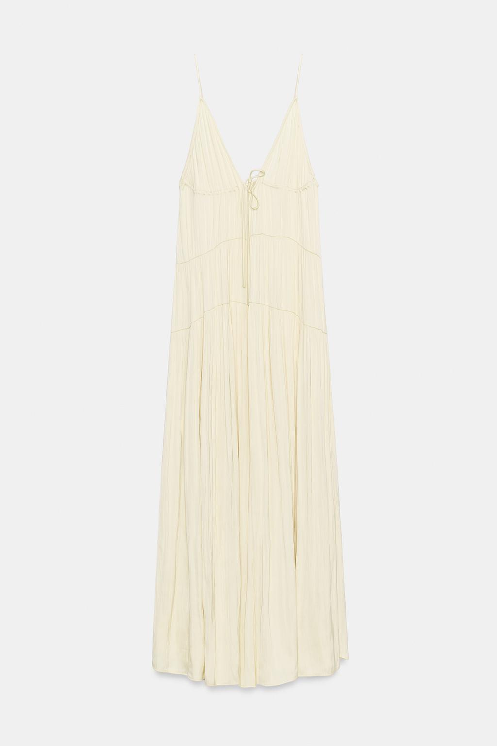 ДЛИННОЕ АТЛАСНОЕ ПЛАТЬЕ СО СБОРКАМИ