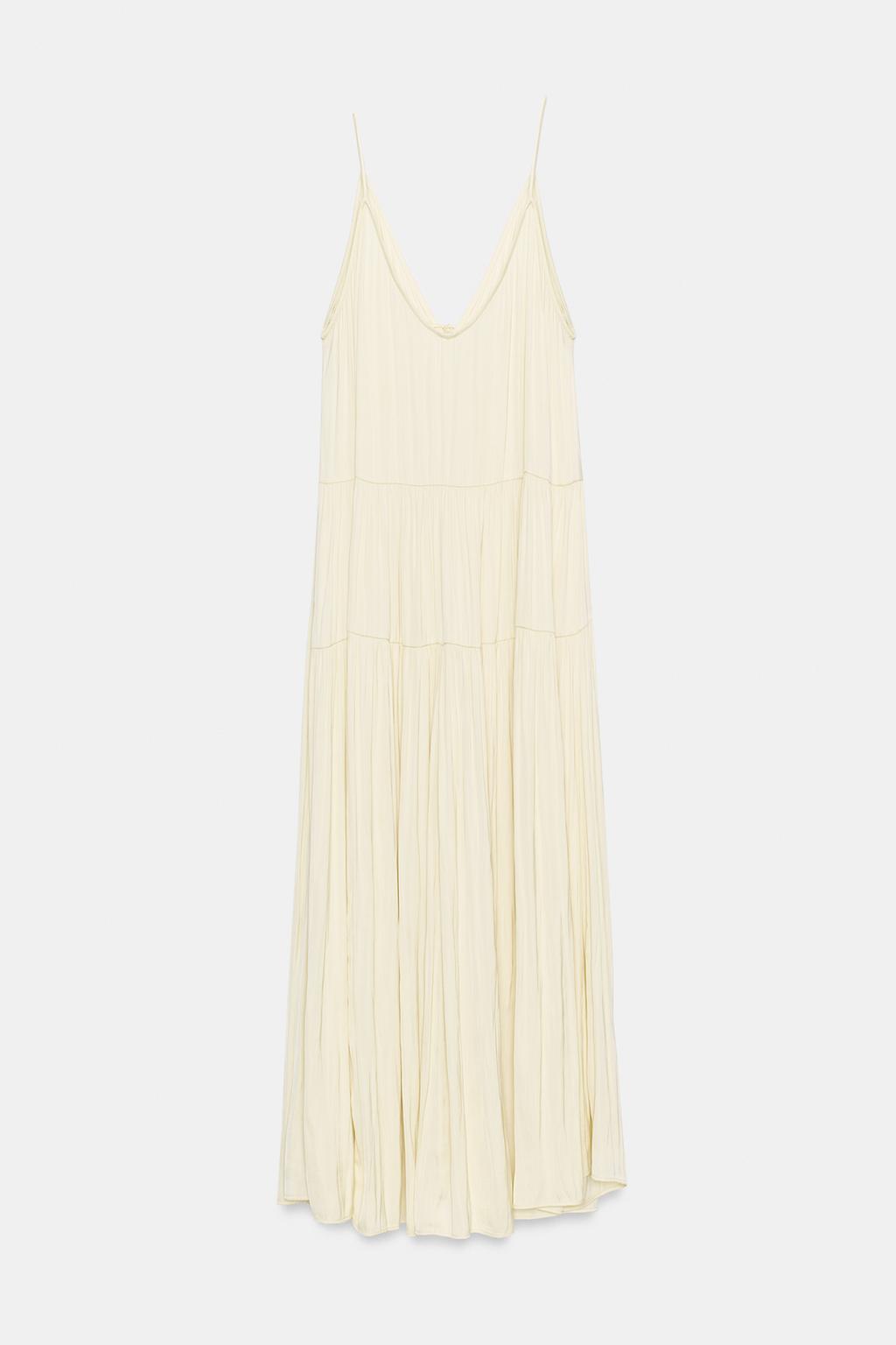 ДЛИННОЕ АТЛАСНОЕ ПЛАТЬЕ СО СБОРКАМИ