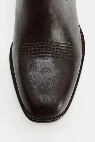 Кожаные ботильоны ковбойского стиля с кольцами- Заказать в России