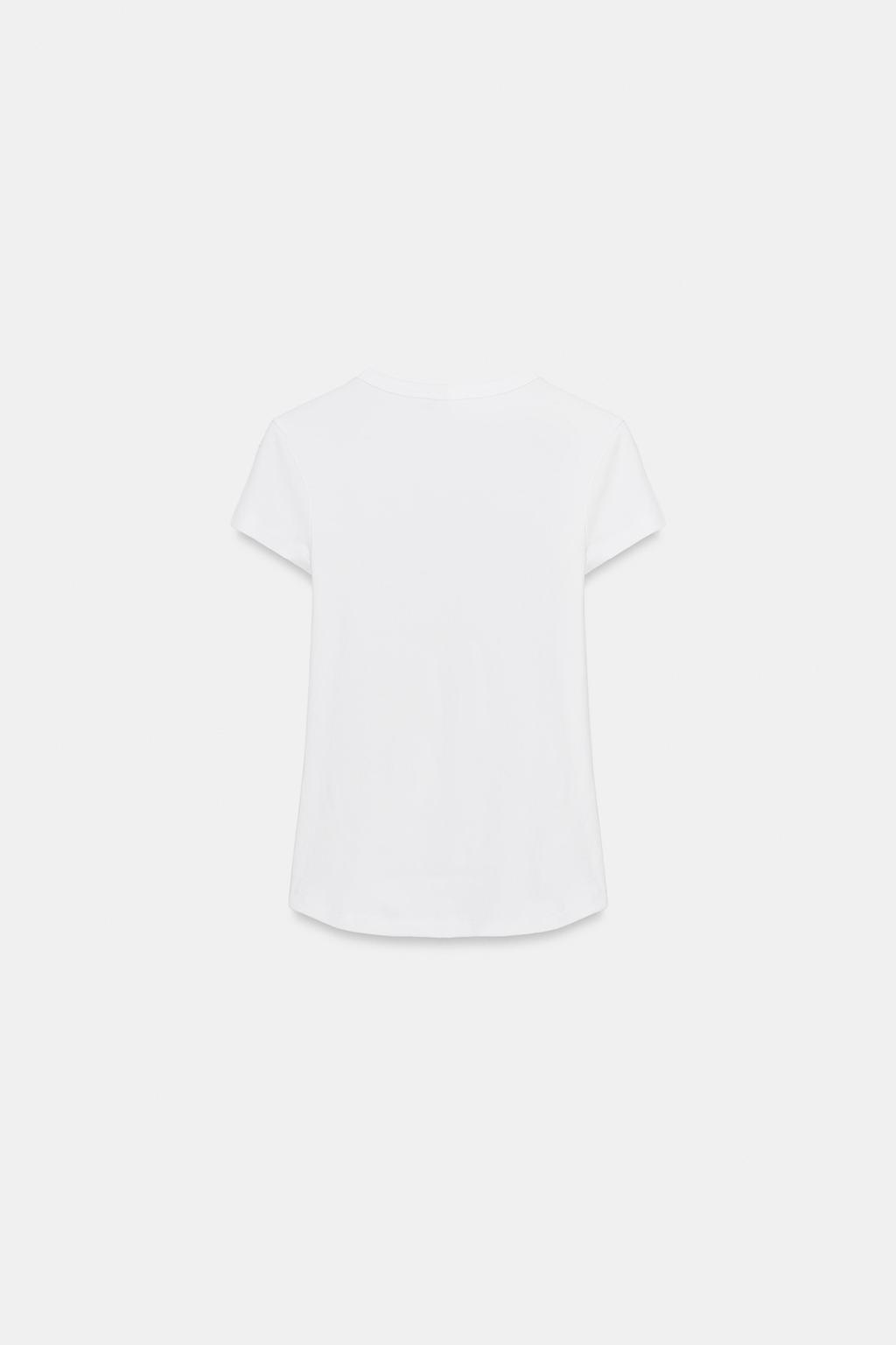 ФУТБОЛКА В РУБЧИК С КОРОТКИМ РУКАВОМ И ВЫШИВКОЙ