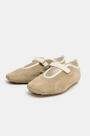 Кожаные балетки с ремешком- Заказать в России