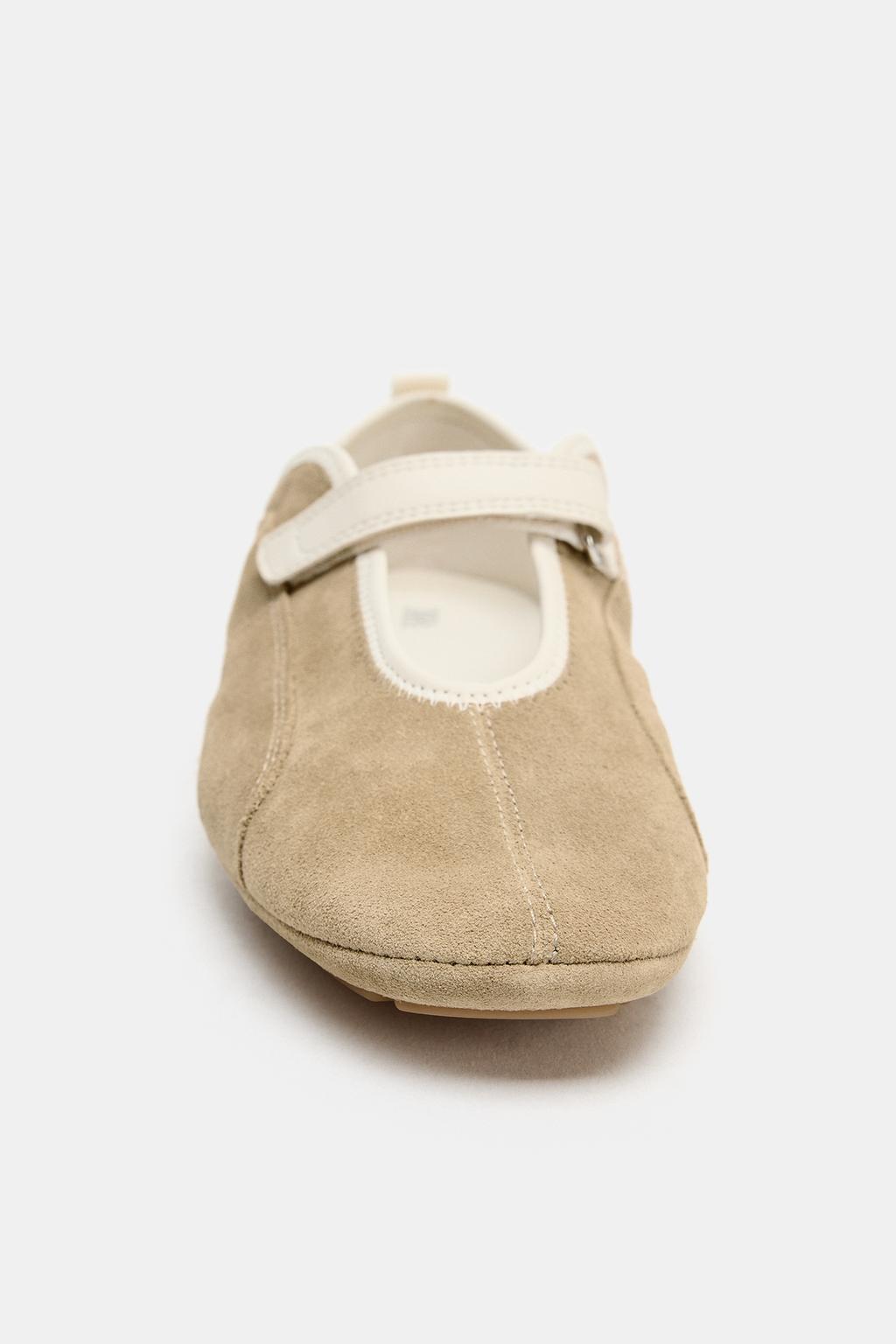 КОЖАНЫЕ БАЛЕТКИ С РЕМЕШКОМ