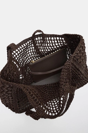 Большая плетеная сумка-шопер- Заказать в России