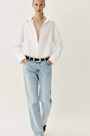 Базовая рубашка из поплина- Заказать в России