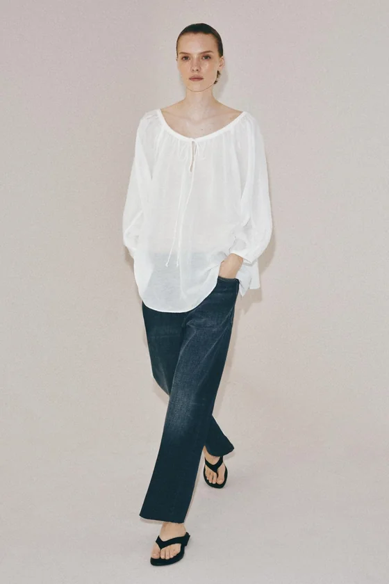БЛУЗА ИЗ ЛЬНА — коллекция Zara «ZW»