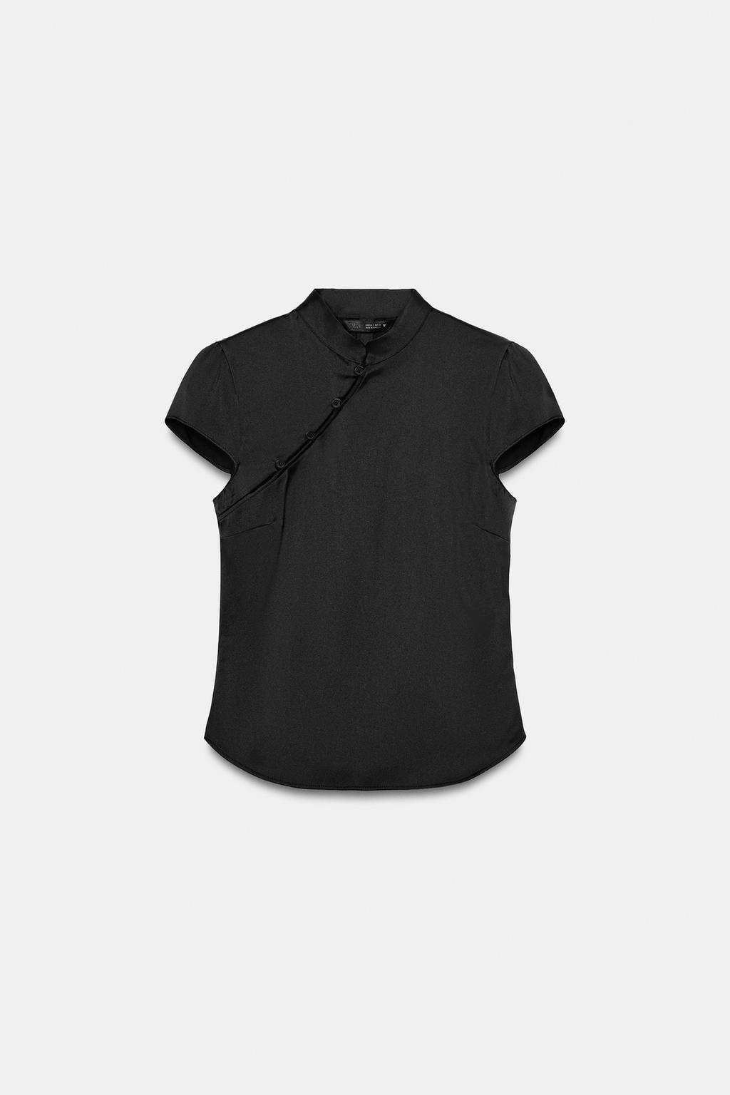 АТЛАСНЫЙ ТОП С БОКОВЫМИ ПУГОВИЦАМИ