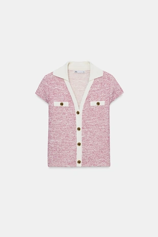 Топ с воротником пуловер- Заказать в России