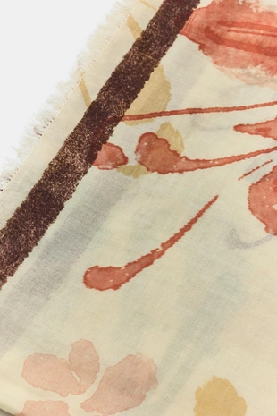 Платок из 100% хлопка с цветочным принтом- Заказать в России