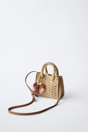 Сумка из рафии с морскими подвесками- Заказать в России