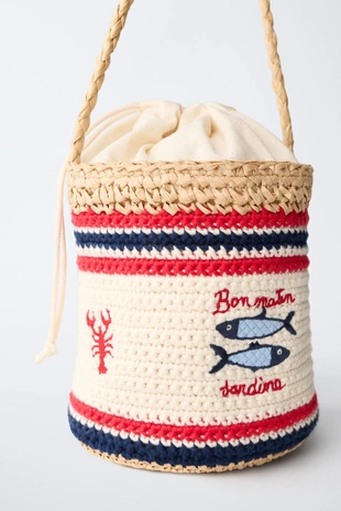 Сумка крючком с рыбами- Заказать в России