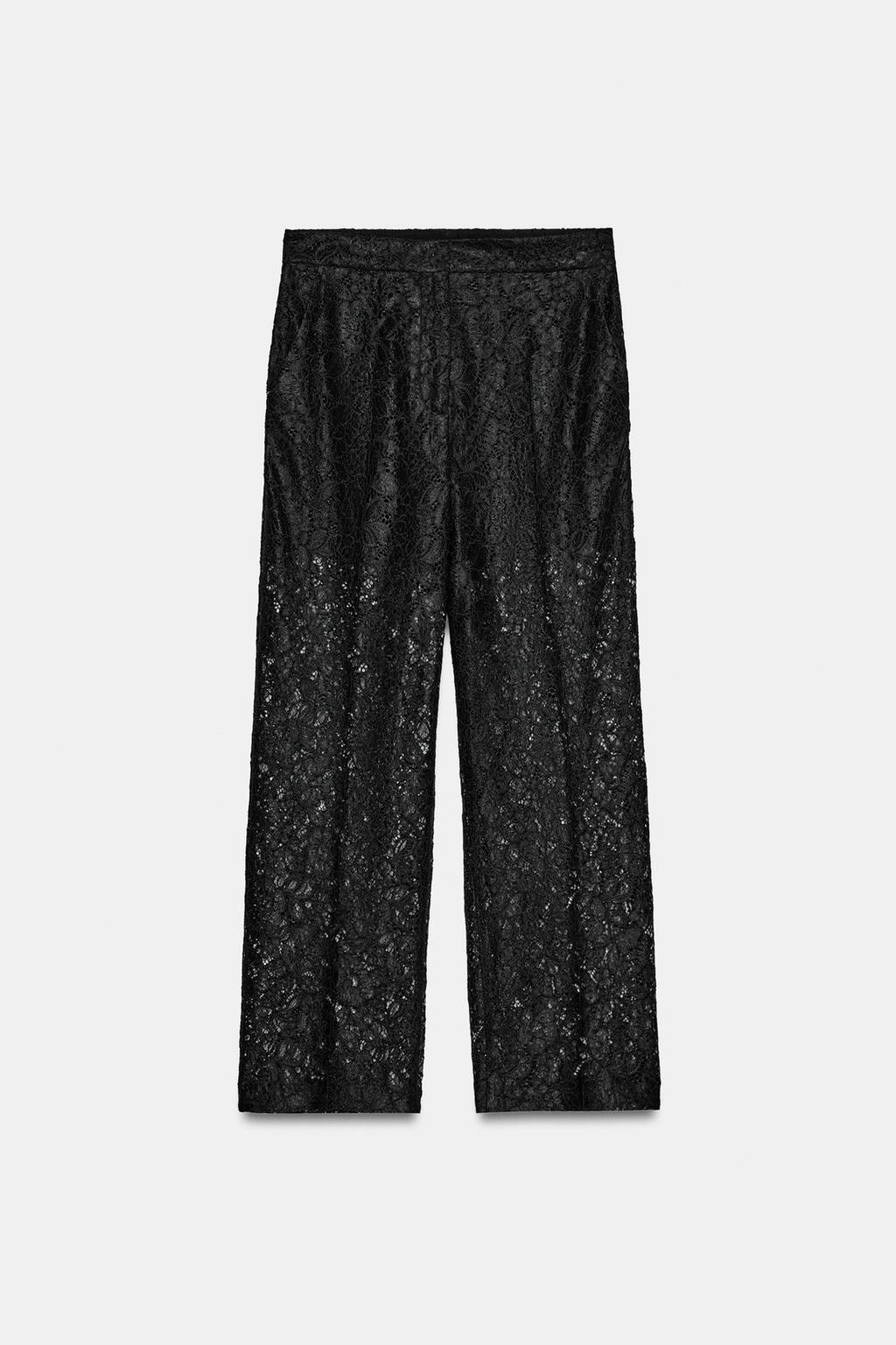 БРЮКИ ПРЯМОГО КРОЯ С КРУЖЕВОМ