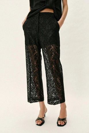 Купить Zara Брюки прямого кроя с кружевом