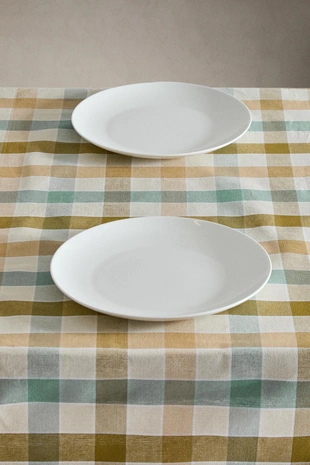 Рогожка с клетчатым узором из окрашенной нити- Заказать в России