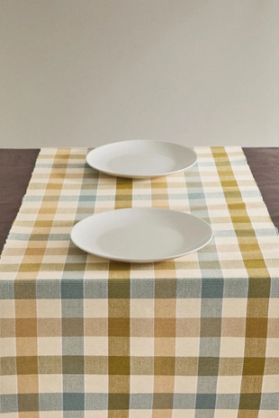 Покрывало для стола из вельветового картона в клетку- Заказать в России
