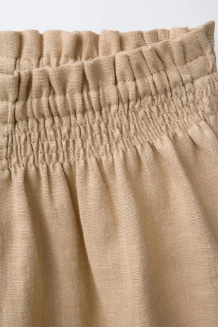 Бермуды из 100% льна с цветами кроше- Заказать в России