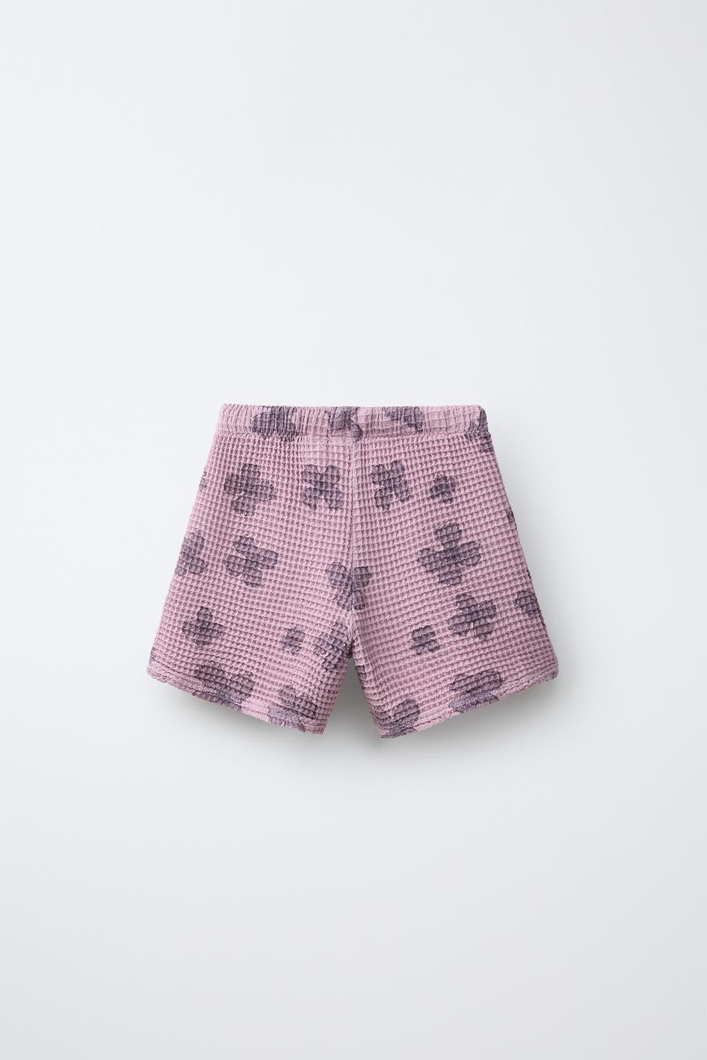 ШОРТЫ «ВАФЕЛЬКА» С ЦВЕТОЧНЫМ ПРИНТОМ