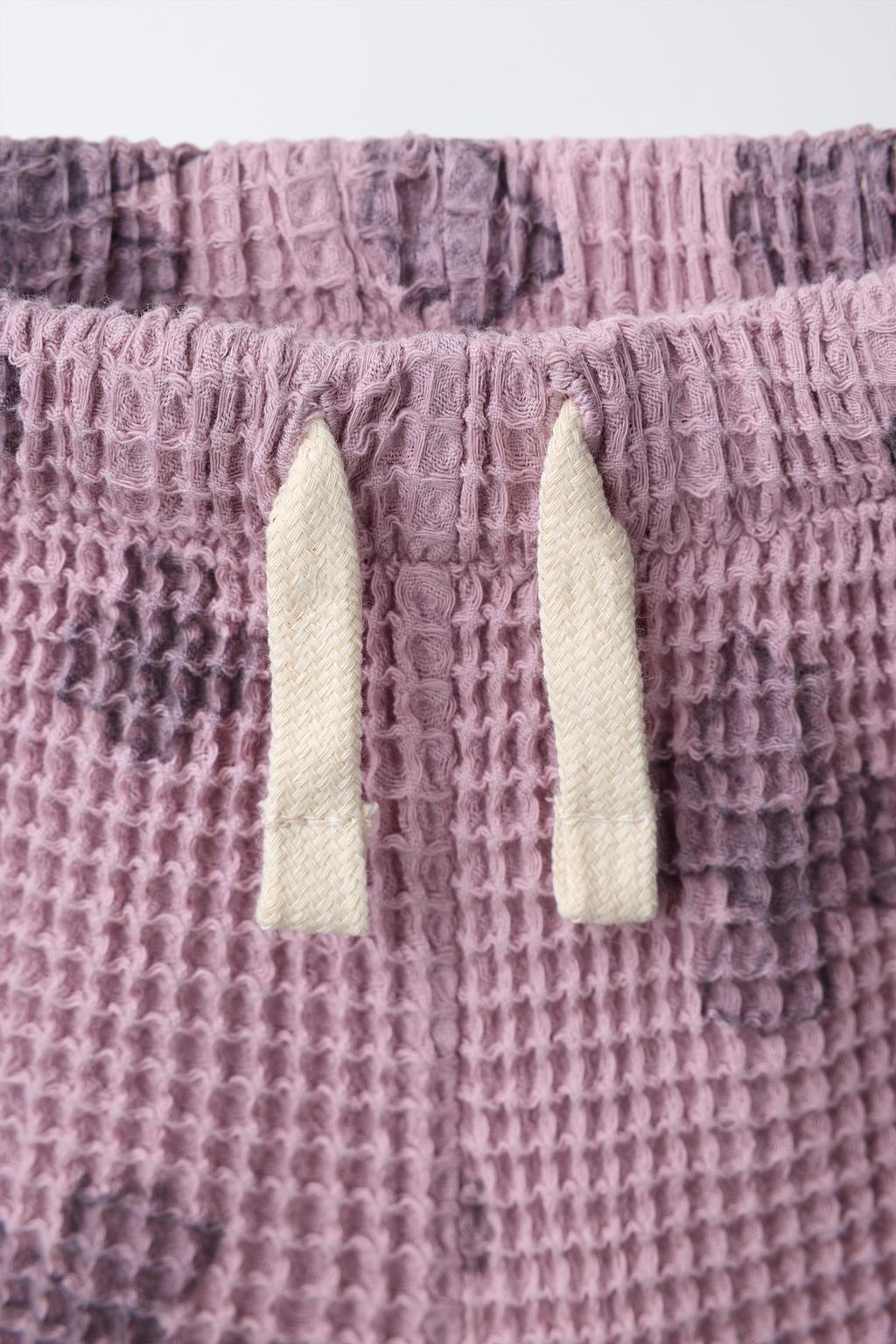 ШОРТЫ «ВАФЕЛЬКА» С ЦВЕТОЧНЫМ ПРИНТОМ