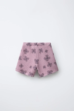 Шорты «вафелька» с цветочным принтом- Заказать в России