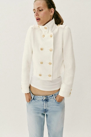 Купить Zara Двубортный жакет с золотыми пуговицами