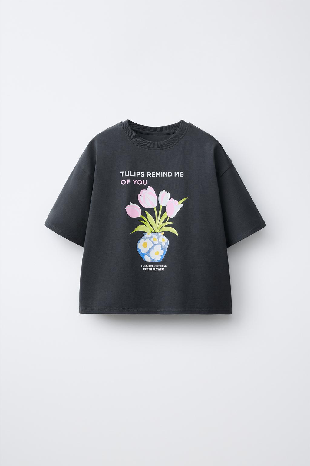 ФУТБОЛКА С ЦВЕТОЧНЫМ ПРИНТОМ