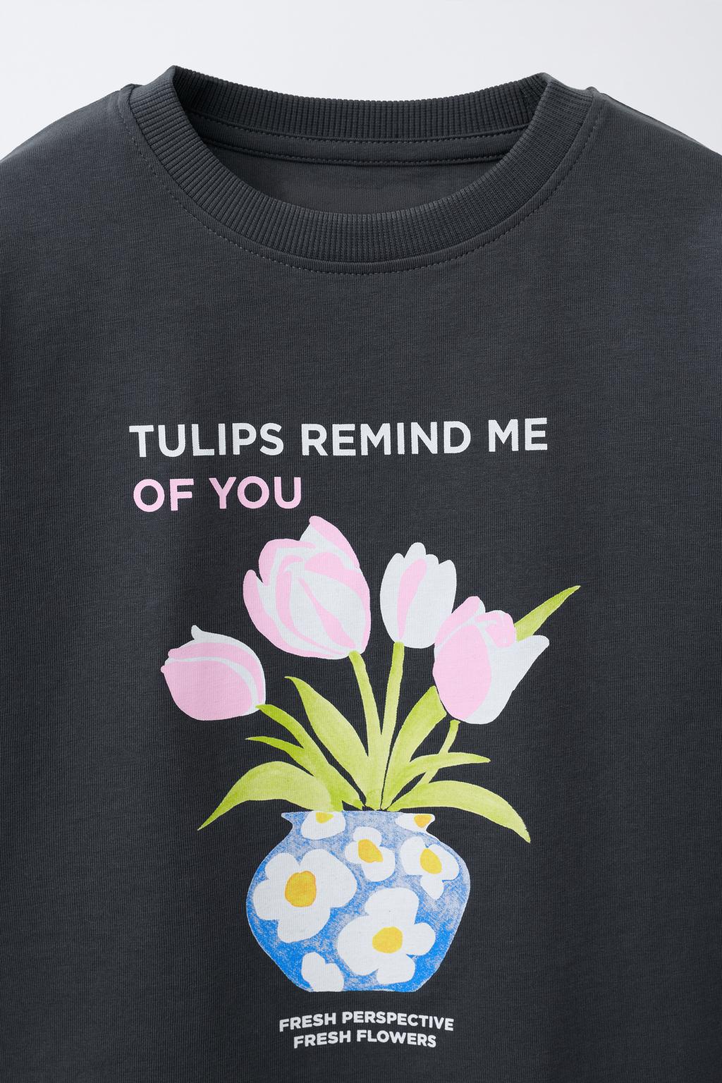 ФУТБОЛКА С ЦВЕТОЧНЫМ ПРИНТОМ