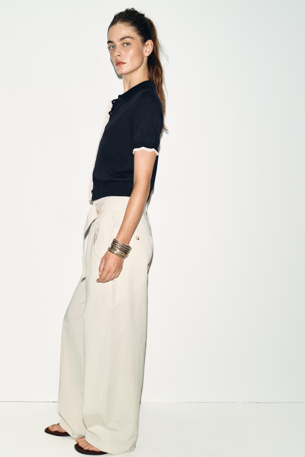 КАРДИГАН С КОРОТКИМИ РУКАВАМИ И КРУЖЕВОМ