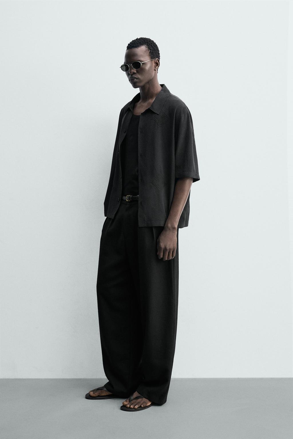 РУБАШКА С ГЕОМЕТРИЧЕСКОЙ ВЫШИВКОЙ