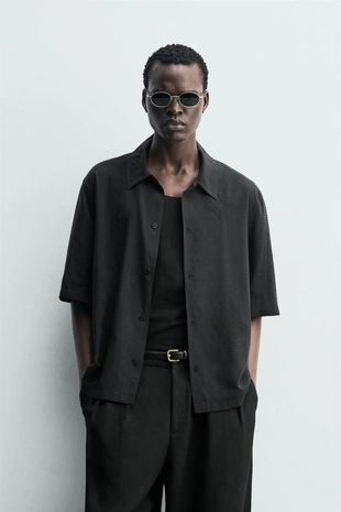 Рубашка с геометрической вышивкой- Заказать в России