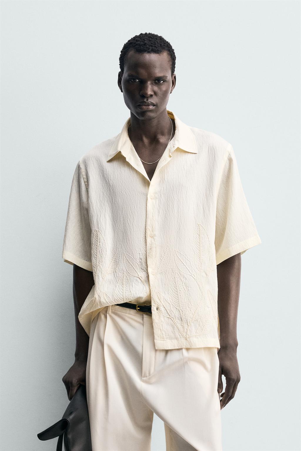 РУБАШКА С ЦВЕТОЧНОЙ ВЫШИВКОЙ