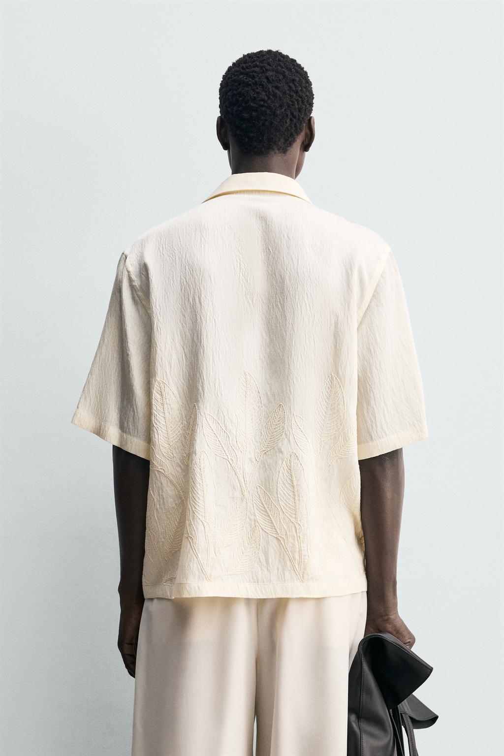 РУБАШКА С ЦВЕТОЧНОЙ ВЫШИВКОЙ