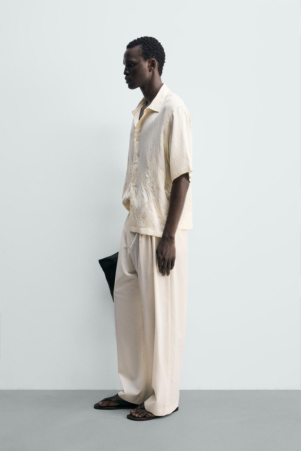 РУБАШКА С ЦВЕТОЧНОЙ ВЫШИВКОЙ