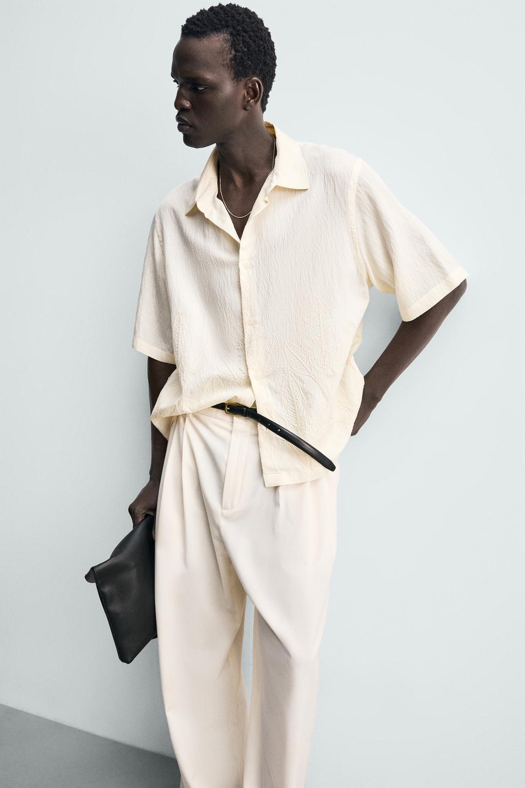 РУБАШКА С ЦВЕТОЧНОЙ ВЫШИВКОЙ