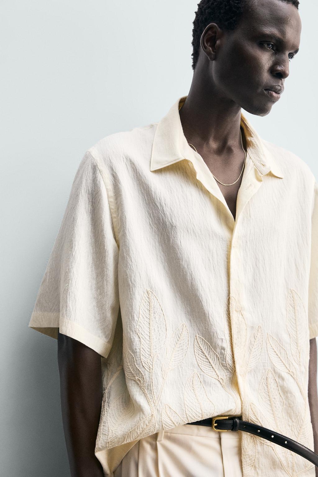 РУБАШКА С ЦВЕТОЧНОЙ ВЫШИВКОЙ