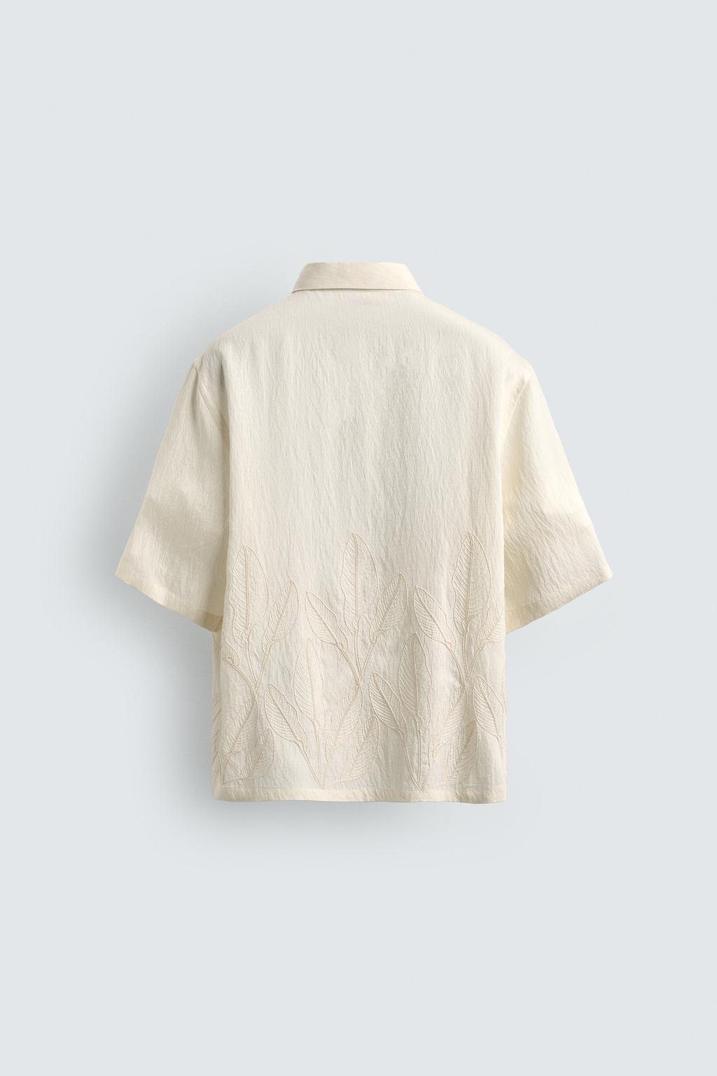 РУБАШКА С ЦВЕТОЧНОЙ ВЫШИВКОЙ